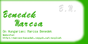 benedek marcsa business card